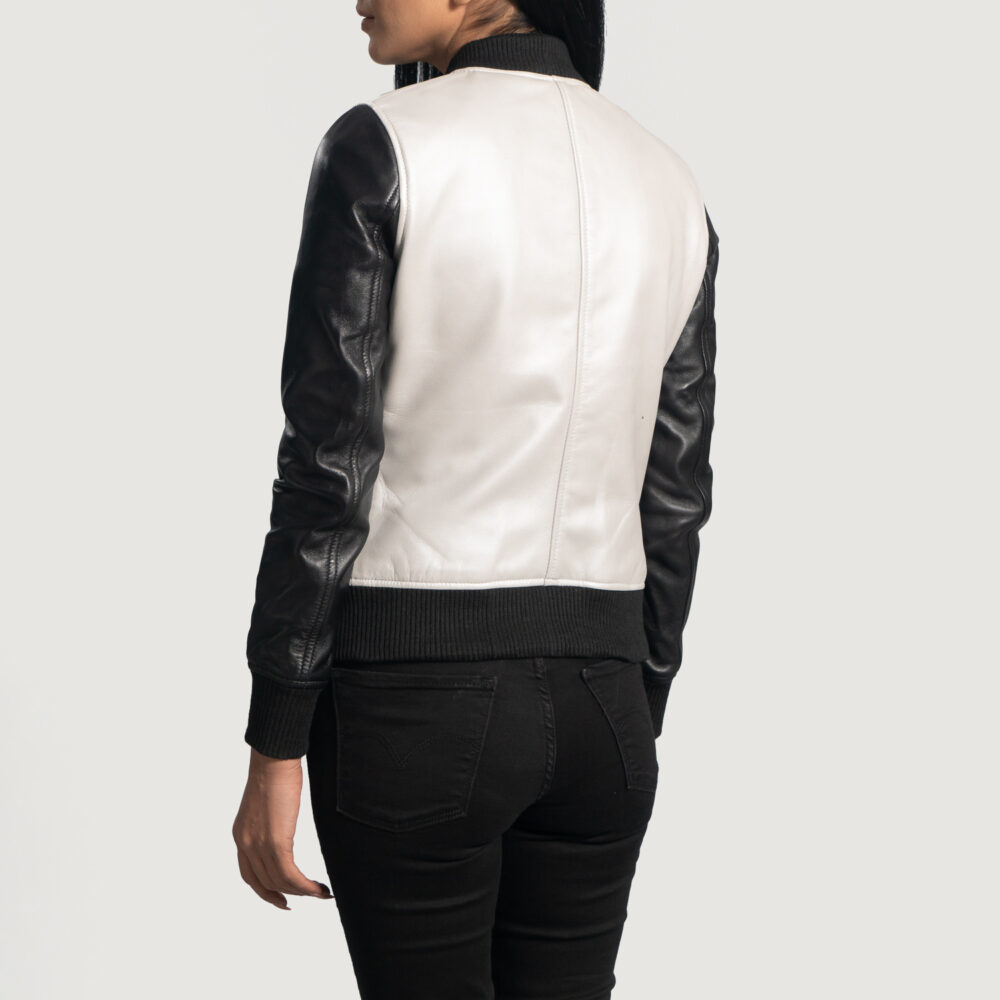 Cole Silver Real Leather Bomber Jacket