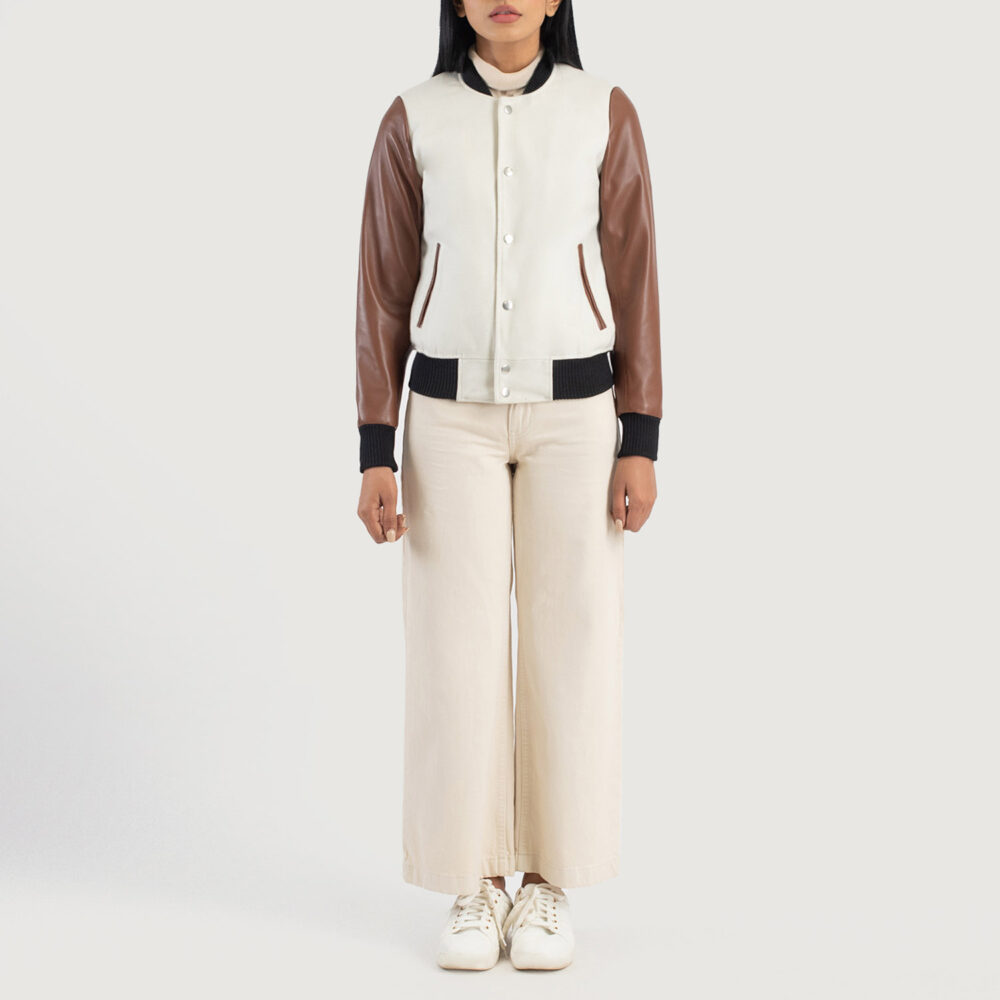 Savant Brown Hybrid Varsity Leather Jacket - Image 6