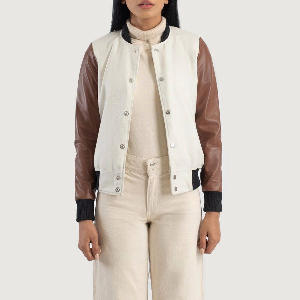 Savant Brown Hybrid Varsity Leather Jacket - Image 2