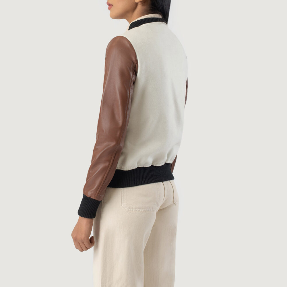 Savant Brown Hybrid Varsity Leather Jacket - Image 4
