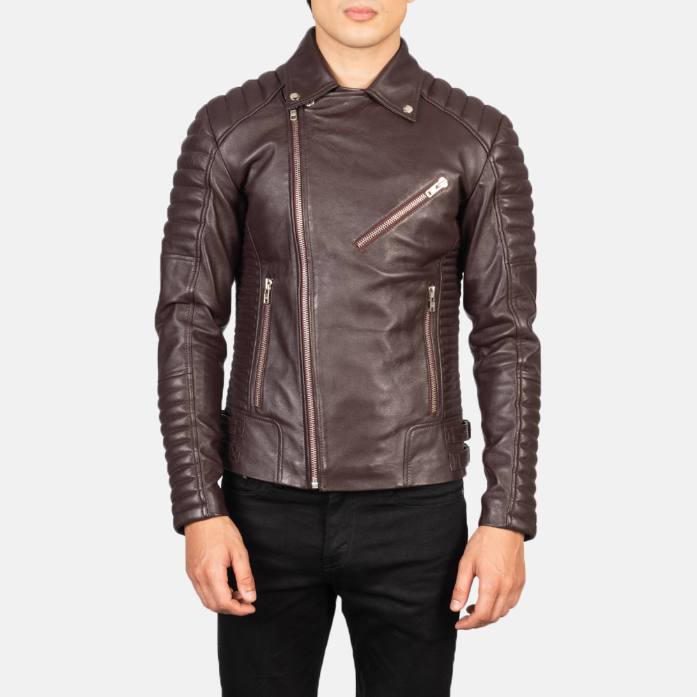 Men's+Armand+Maroon+Leather+Biker+Jacket+Close+Front-5-