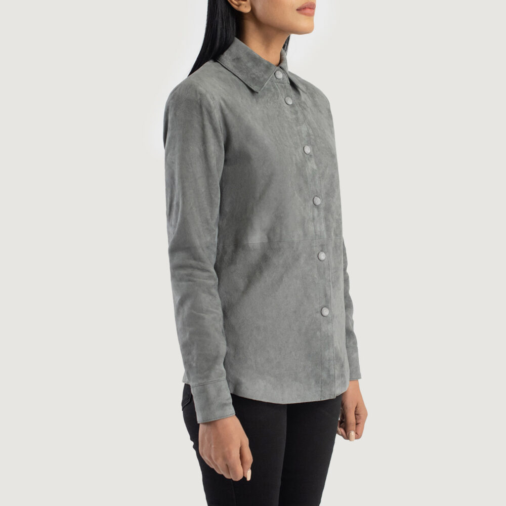 Zenith Grey Suede Real Leather Shirt Jacket