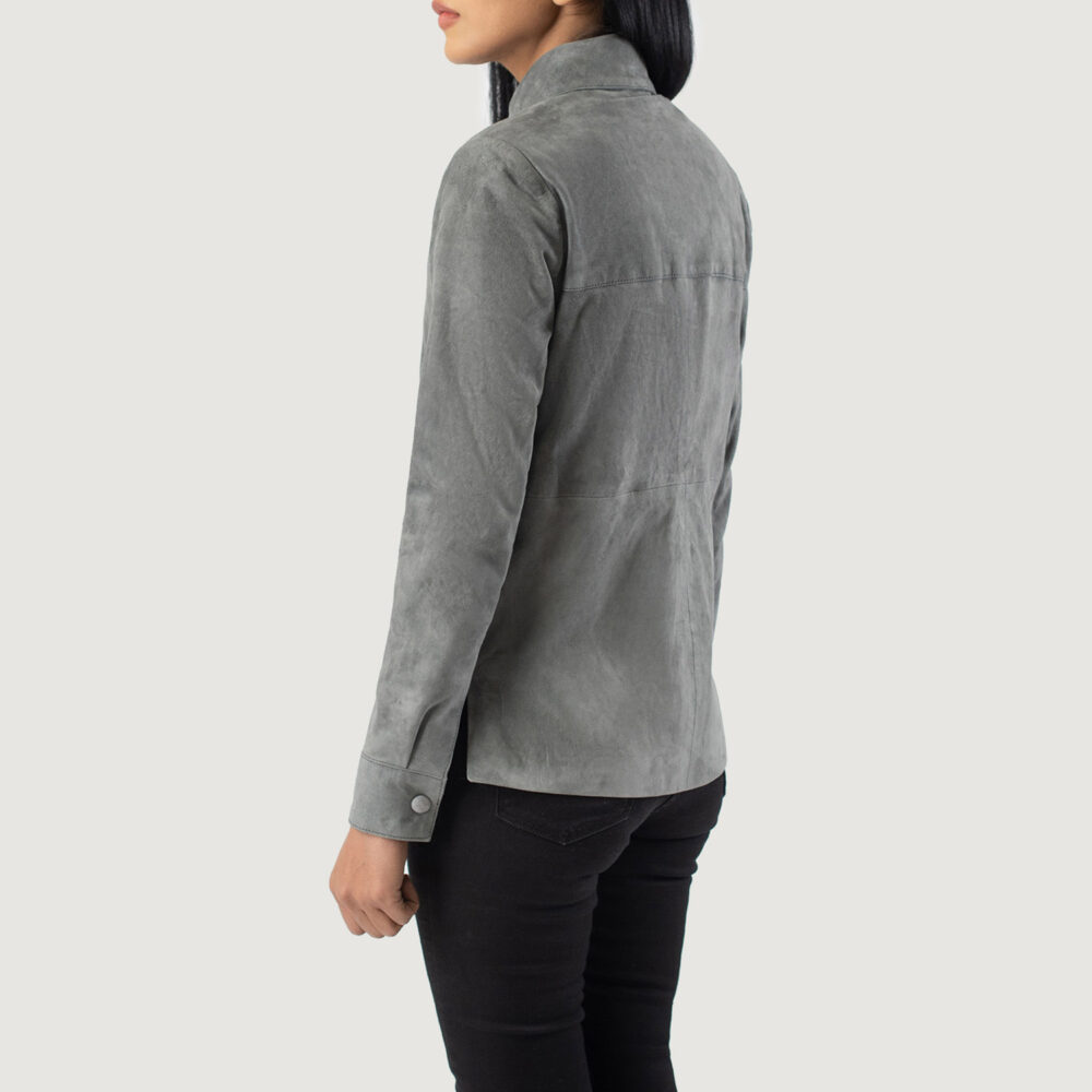 Zenith Grey Suede Real Leather Shirt Jacket