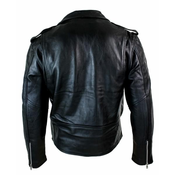 Men's Original Cross Zip Hide Real Leather Jacket - Classic Retro Brando Style - Image 2