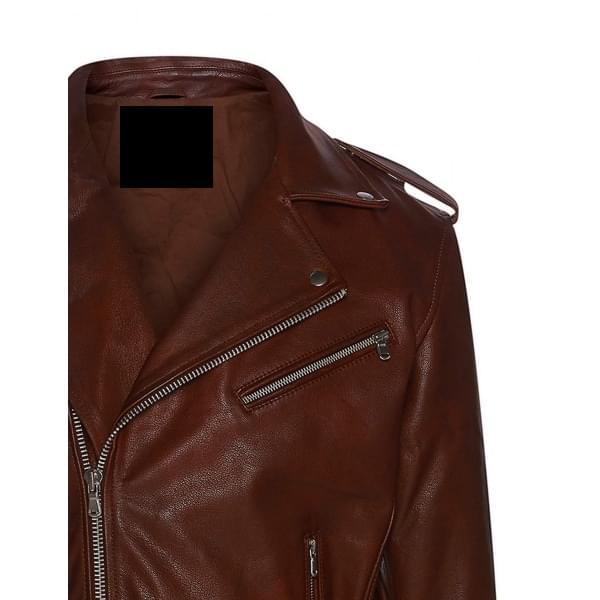 Men Classic Real Leather Brando Style Biker Jacket - Image 4