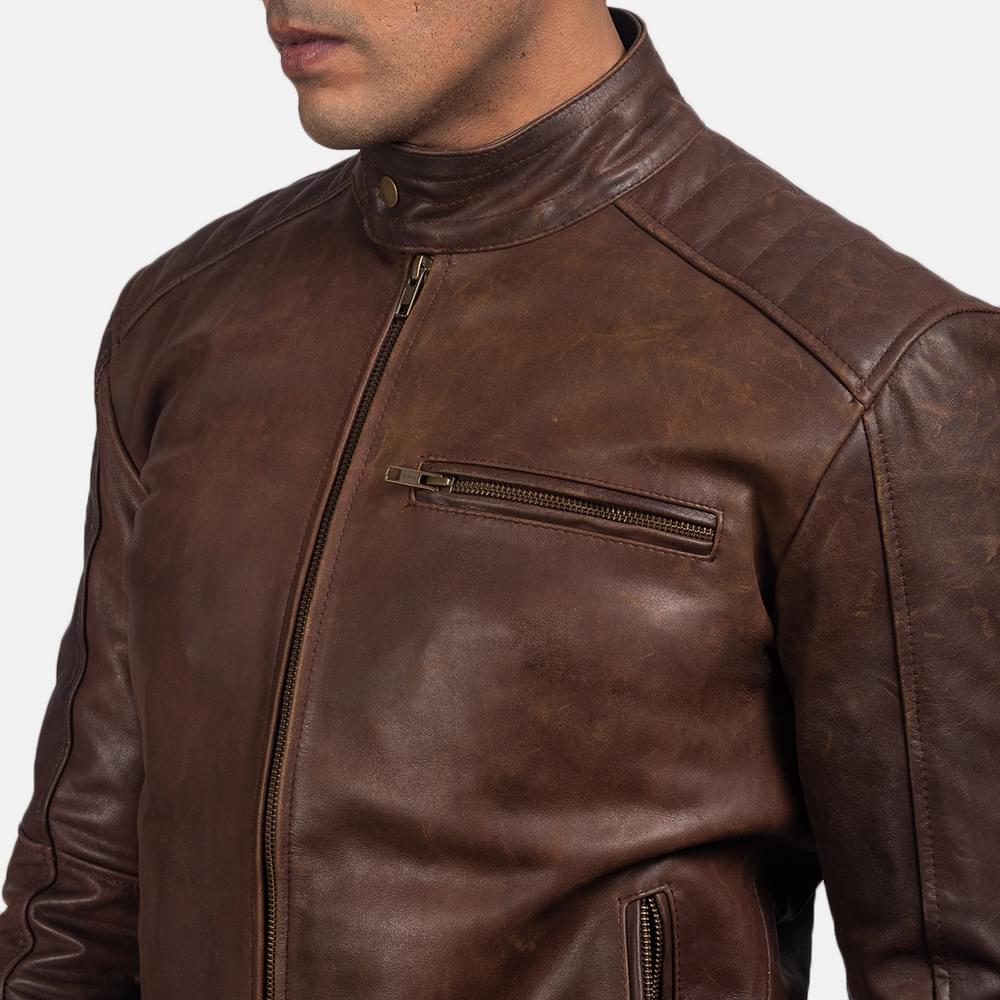 Dean Brown Leather Biker Jacket(6-of-6)-2-