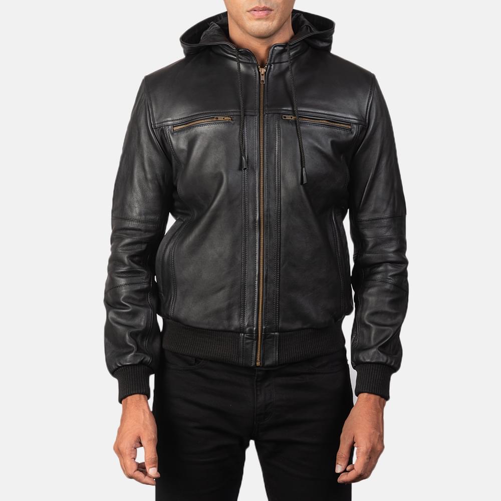 Men's+Bouncer+Biz+Black+Leather+Bomber+Jacket5870-5-