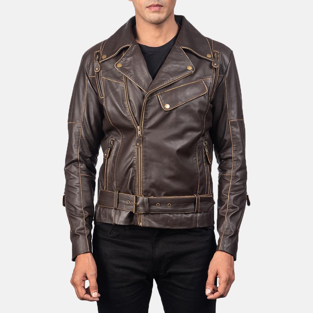 Vincent Brown Real Leather Biker Jacket
